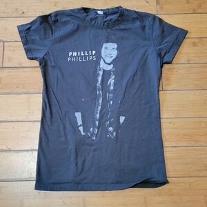 Philip Philips 2012 American Idol Tour Black Large Cap Sleeves T-Shirt
